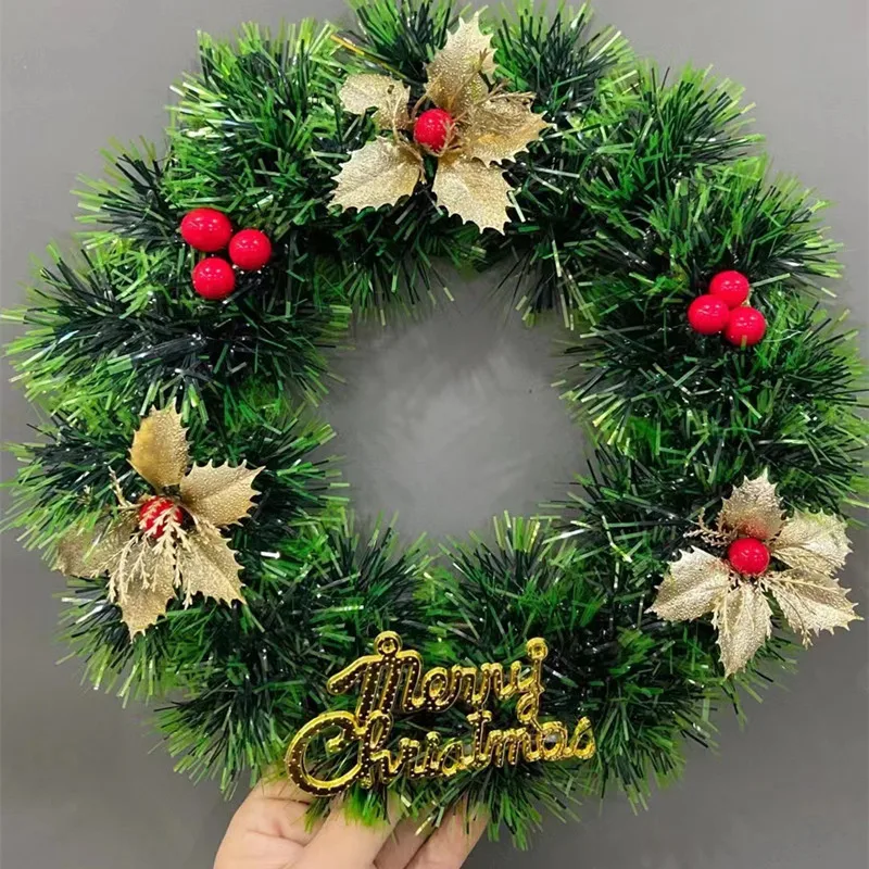 1Pcs Christmas Wreaths Door Hanging Rattan Venue Layout Christmas Decorations Garland for Home Decor 2024 New Year