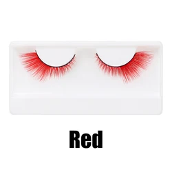 Vibrant Wholesale Colored Mink Strip Eyelashes - Fast Shipping (Red)