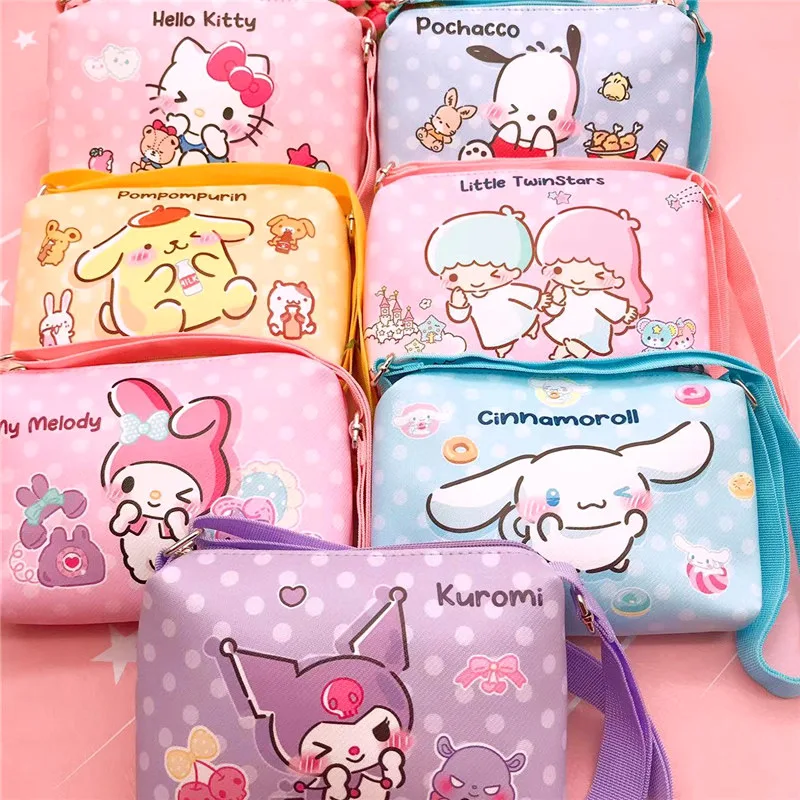 

Kawaii Sanrio Anime Kuromi My Melody Crossbody Bag Girly Heart Cinnamoroll Cute Cartoon Hello Kitty Shoulder Bag Toys for Girls