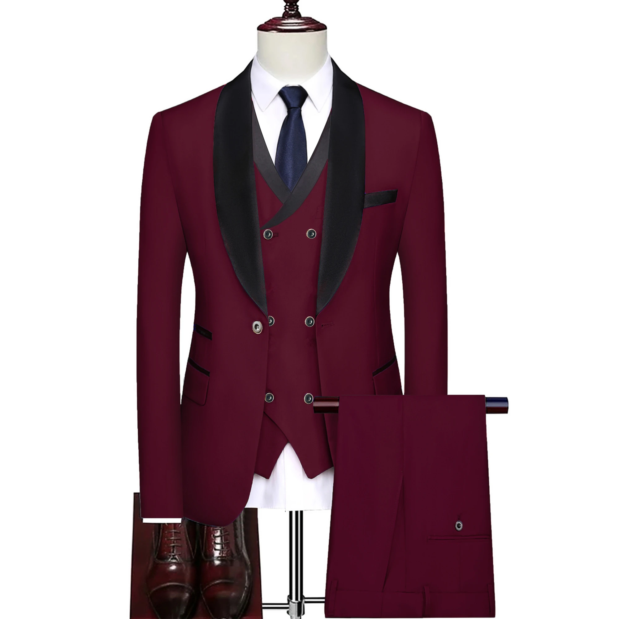Mens Suit 3 Pieces Set for Wedding Prom Business Formal