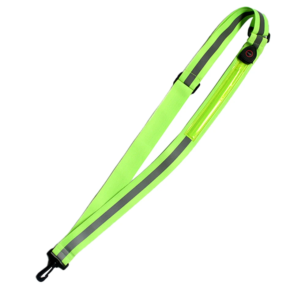USB Rechargeable Reflective Walking Gear High Visibility LED Reflective Belt LED Reflective Belt Sash Adjustable Reflective Band