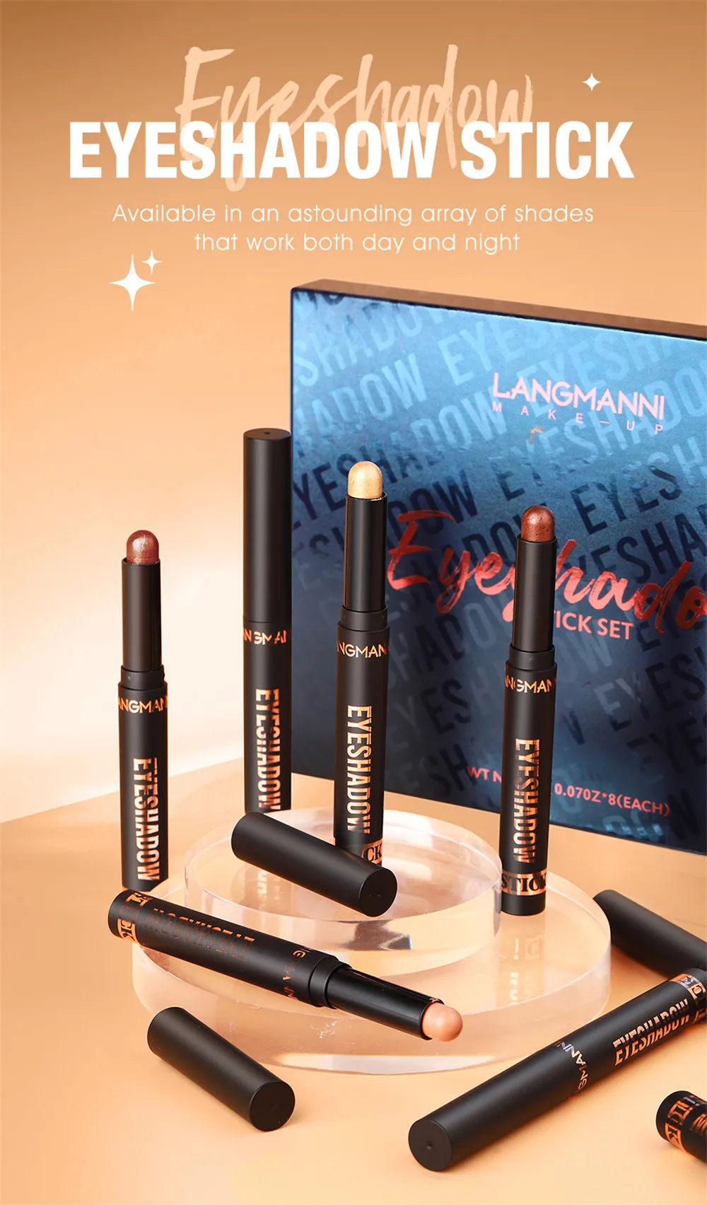 Perlmutt Lidschatten Stift Wasserfest Langanhaltend Schimmer Stick_voghion.com