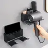 Hair Dryer Holder Hair Tool Organizer Wall Mounted Hair Dryer Hanging Rack Placement Rack Bathroom Multi-Functional Storage Rack 1