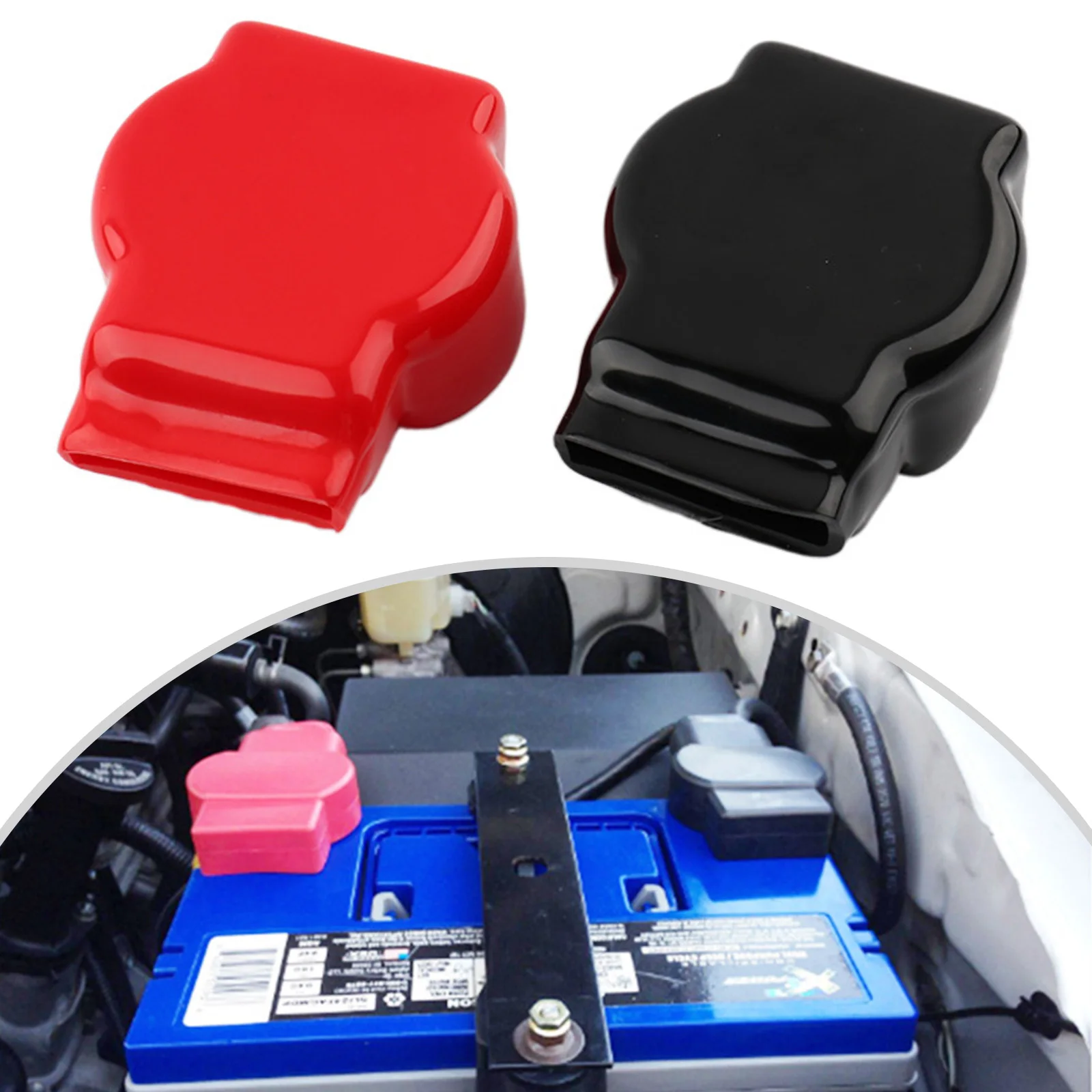2pcs Battery Terminal Cover Positive Negative Top Post Cap Protection