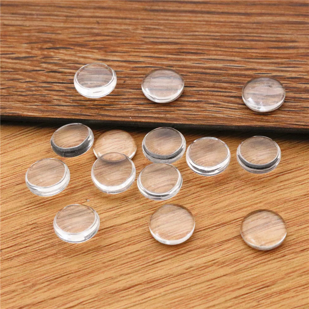 Transparent Round Glass Cabochon for Crafting and Jewelry Design