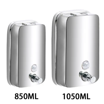 850 ML/1050 ML เครื่องจ่ายสบู่สแตนเลส Wall Mount ห้องน้ําสบู่เหลวผงซักฟอกเจลอาบน้ําขวดห้องน้ําห้องครัว 1