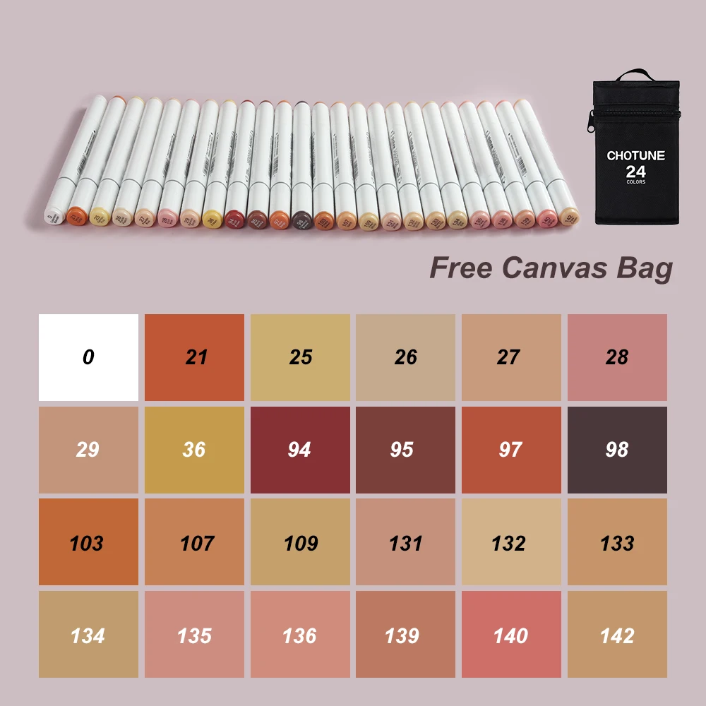 OHUHU Skin Tones Alcohol Markers 36 Set Best Combos - Coloring