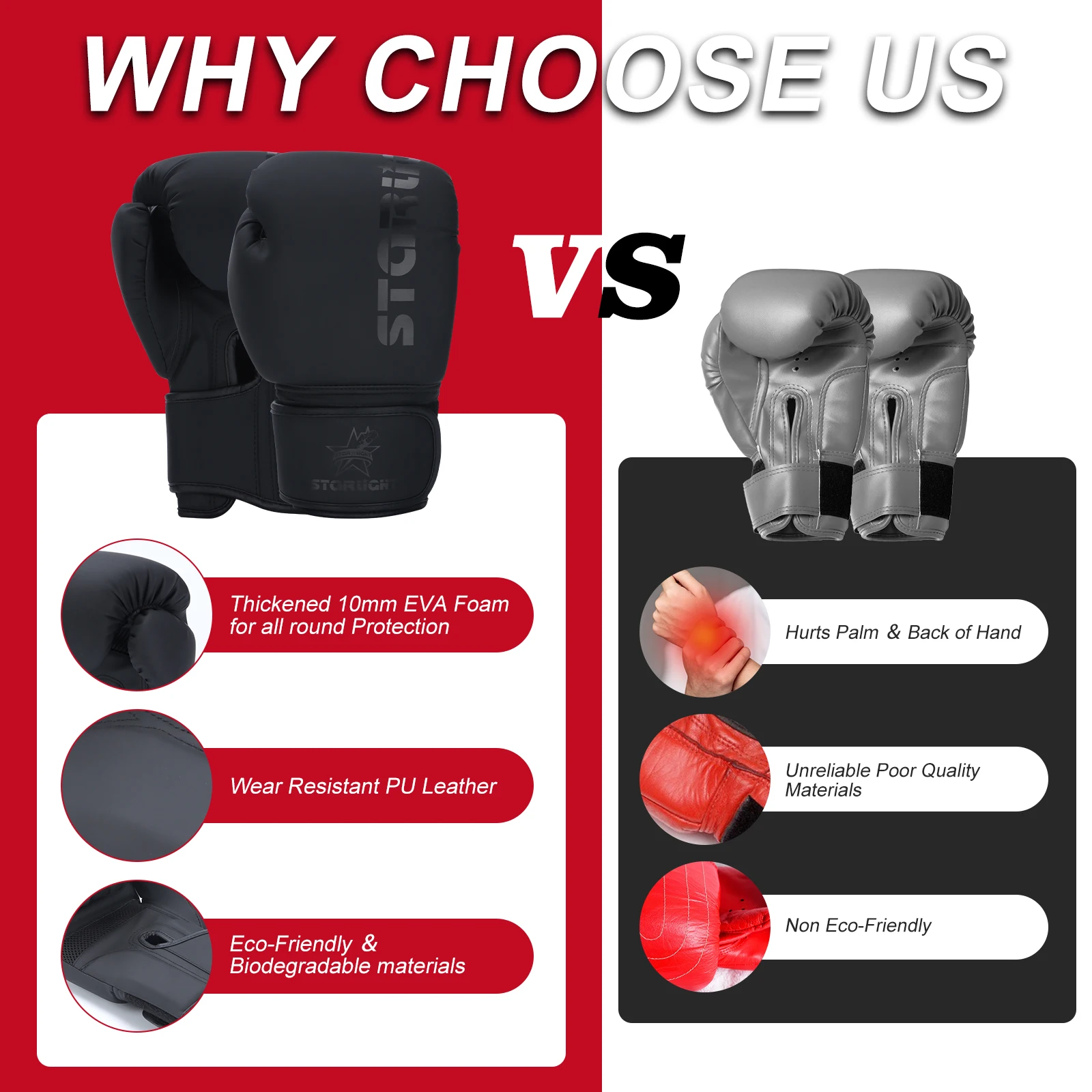 Boxing gloves, professional training sparring, explosion-proof leather, Muay Thai, MMA, Kickboxing, multi-layer sweat absorption 5