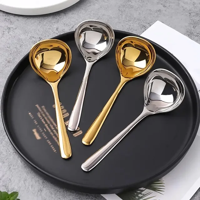 Cucchiaio ispessente coreano in acciaio inossidabile Manico lungo creativo Hotel Cucchiaio per pentola calda Mestolo per zuppa Utensili essenziali per la cucina di casa 3