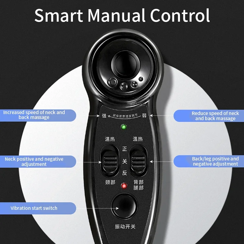 JinKaiRui Electric Neck Back Body Household Massager Vibrate Cervical Malaxation Device Infrared Heating Massage Pillow Chair 5