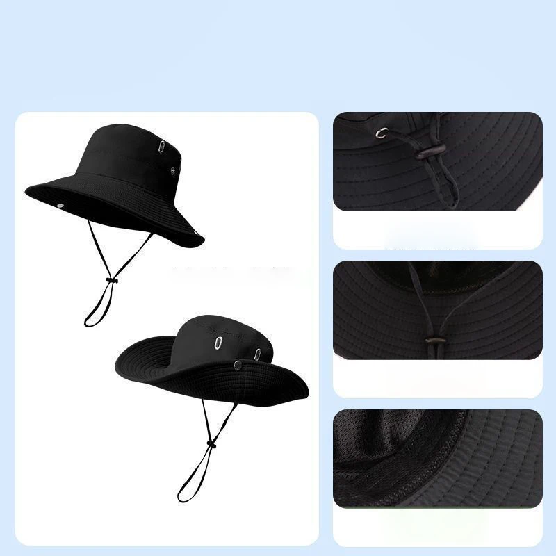 Outdoor Hiking Fisherman Hat Adjustable To Wear Wide Brimmed Design Sun Protection UV Protection Sun Hat For Beach Fishing Camp 4