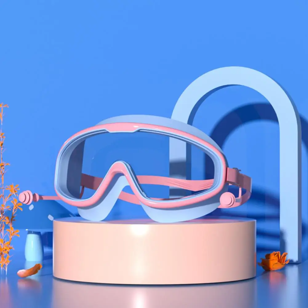 Swimming Goggles Transparent With Earplugs Kids Goggles Wide Vision Comfortable Leak-proof Pool For Diving Summer Swim