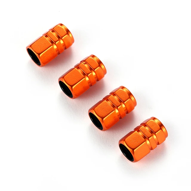 4pcs Car Valve Laser Metal Logo Auto Parts for Honda Camry 2001 Civic XR-V HR-V City Accord Odyssey Spirior CRV Car Accessories Orange