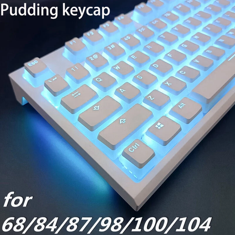 Tapa de tecla Pudding para GMK87, GMK81, GMK67, K617, M87, 129 teclas, OEM, PBT, retroiluminada, perfil Mx, Kit de teclado mecánico