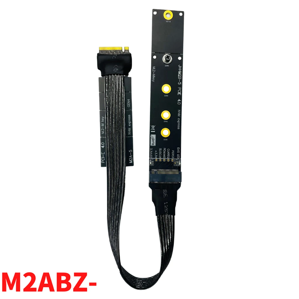 Cabo Adaptador de Alta Velocidade para M.2 Nvme M-key para Pcie 4.0 M.2 Blindado Pci-e 2230 2242 2260 2280 22110 Cabo de Extensão Ssd