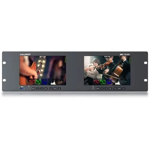 Lilliput RM7026-12G Application for Video Wall Dual 7 inch Screen 4K Rack Mount Video with 12G-SDI 2.0 input