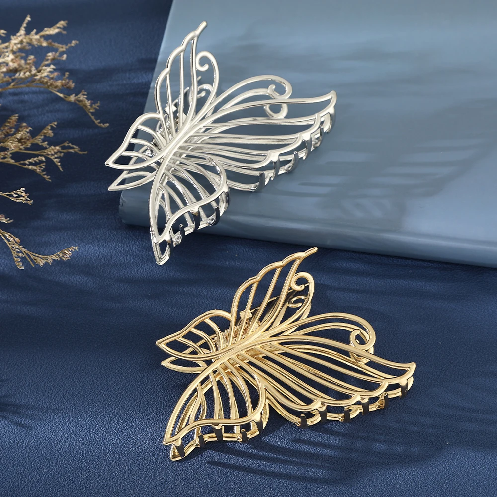 Rhinestone Butterfly  Hair Claw Clips Hair Claw For Women Elegant Ponytail Holder Hairpins Hair Crab Fashion Hair Accessories