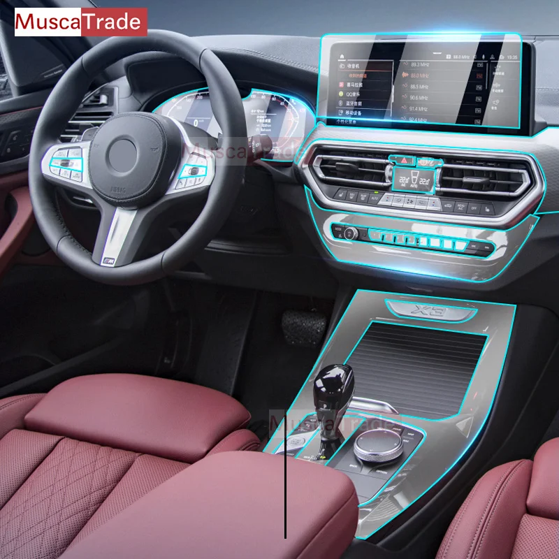 

Tpu Transparent Film for BMW X3 X4 2022 Car Interior Stickers Center Console Touch Screen Air Gear Door Windows Lifting Panel