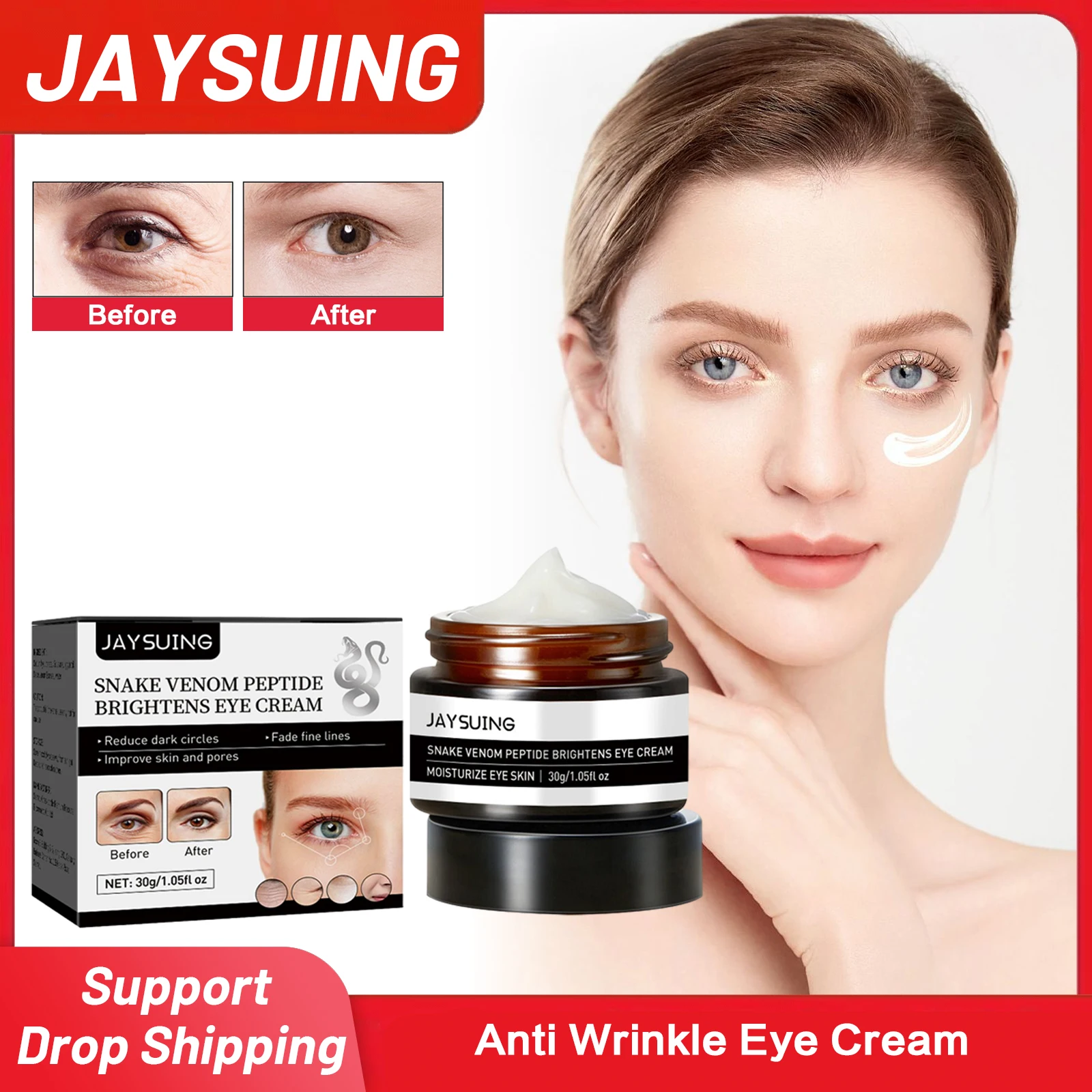 

Anti Wrinkle Eye Cream Dark Circles Remover Anti Puffiness Reduce Eye Fine Lines Lifting Firming Skin Eye Moisturizer Cream 30g