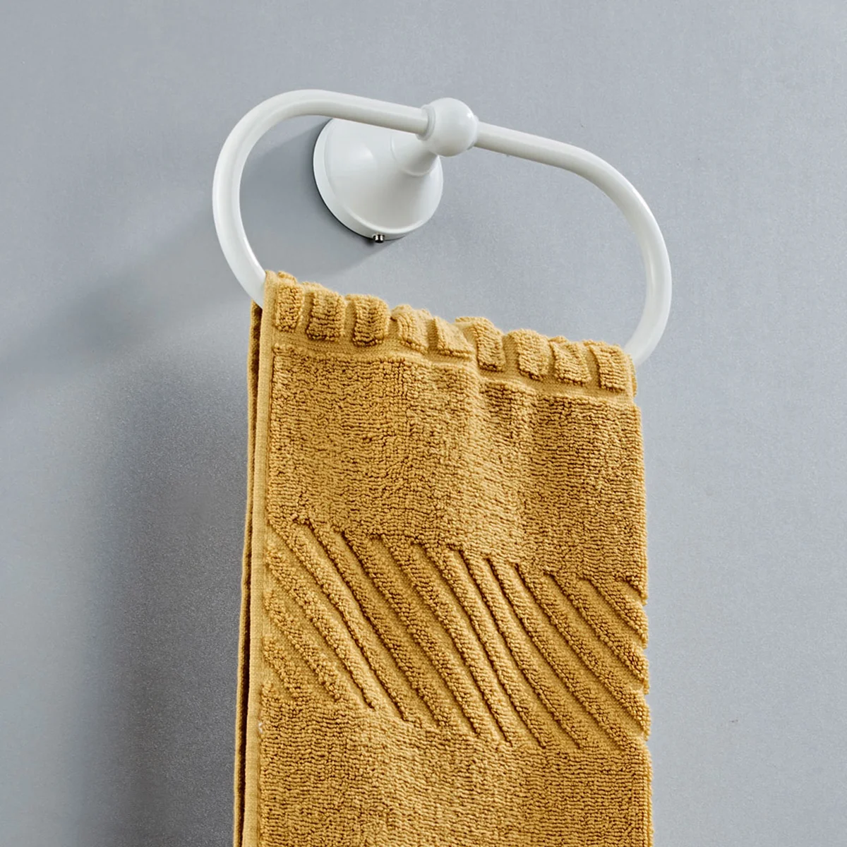 

Stainless Steel Bathroom Hand Towel Ring Towel Holder Towel Hooks Wall Mounted for Bathroom Kitchen White