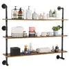 Rustic Pipe Shelving 3 Tier 48 by 9.84 inches Wall Mount for kitchen and Bedroom Storage 1