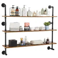 Rustic Pipe Shelving 3 Tier 48 by 9.84 inches Wall Mount for kitchen and Bedroom Storage 1