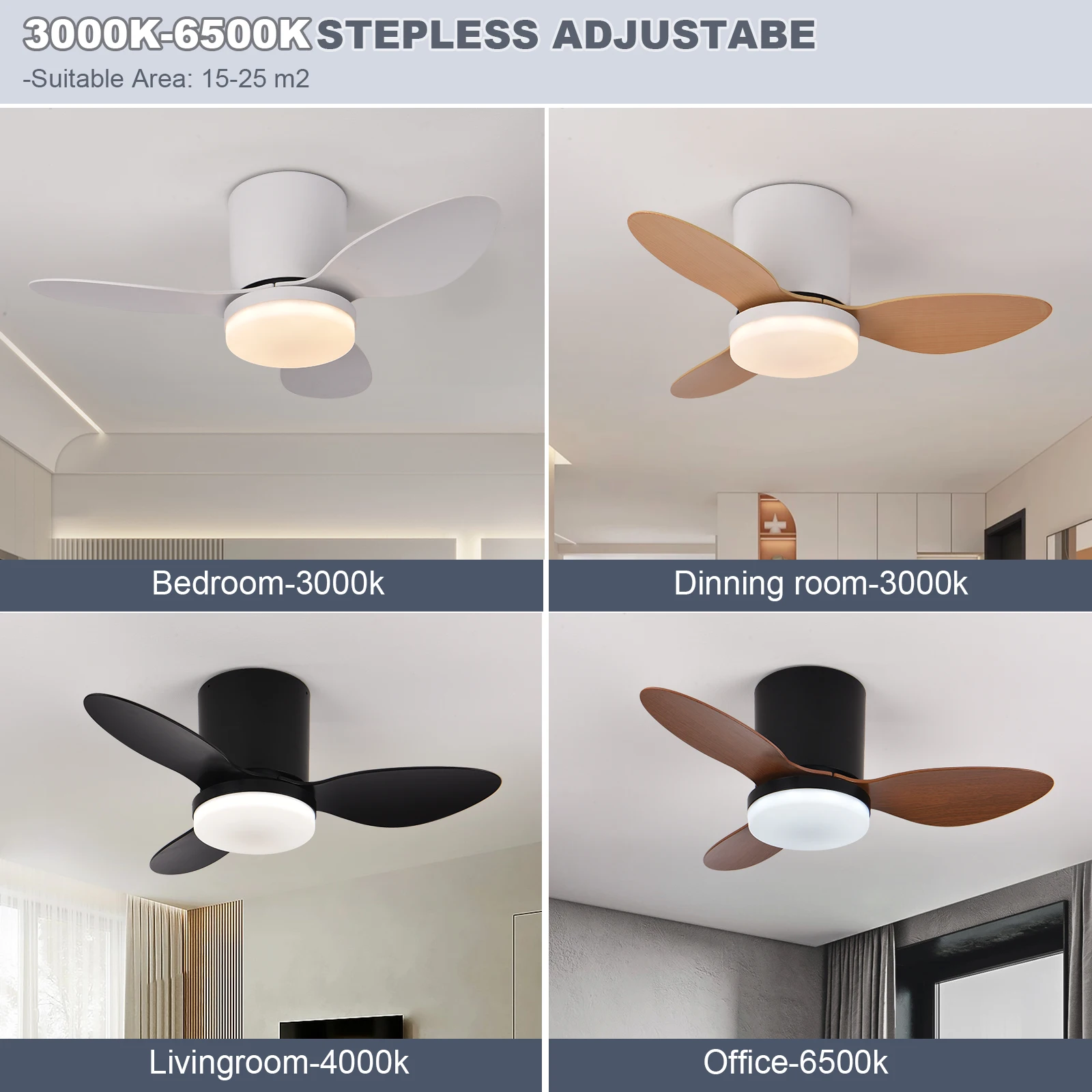 Ceiling Fan 6-speed smart dimming LED Ceiling fan lighting bedroom room lamps Living room lights Silent and powerful ceiling fan led ceiling fan lights led fan light led ceiling lights