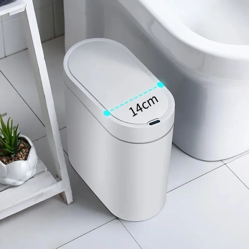 

Garbage Bin Smart Automatic Trash Bathroom Wastebasket Dustbin Can Narrow Bin Smart Waterproof Kitchen Electrictouchless Sensor