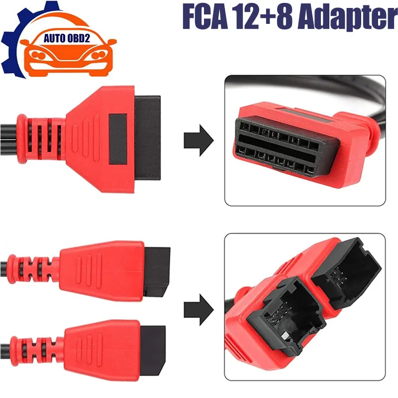 Adattatore Fca 12 + 8 Funziona Su Maxisys/Im608 /Launch X431 V/ Obdstar Leggi Codici 12 + 8 Chrysler Obd2 Connettore Cavo Strumento Diagnostico Per Au