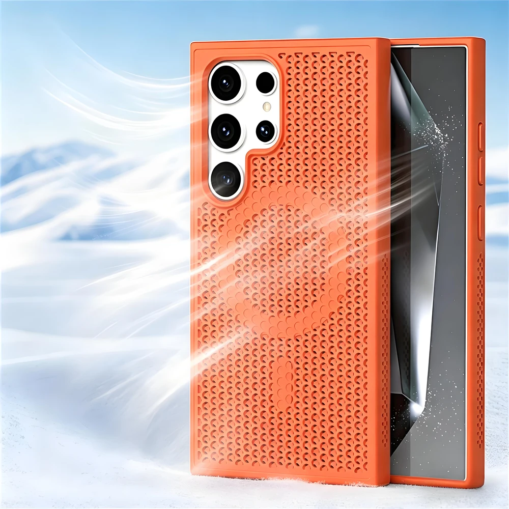 Fashion Cooling Heat Dissipation Breathable Phone Case with Magnetic Back Cover