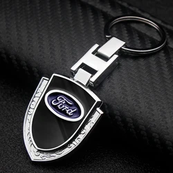 Premium Ford Logo PU Leather Keychain - Stylish Auto Accessory Key Holder (DP Ford)