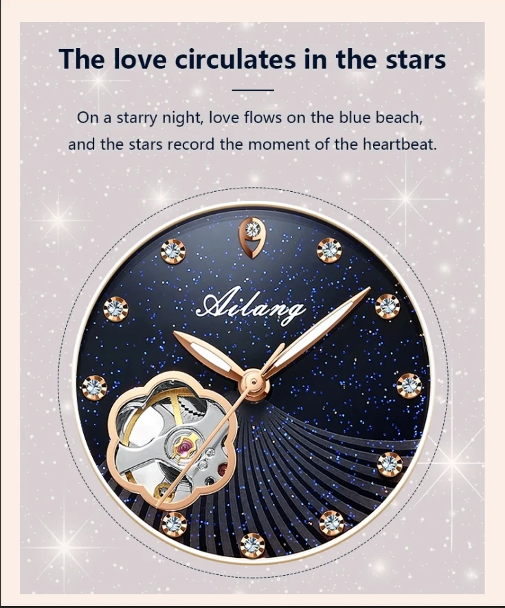 Neue Montre Femme Top Marke Luxus Mode Mechanische Uhr Gypsophila Damen Skeleton Automatische Uhr Damen – Detail 2