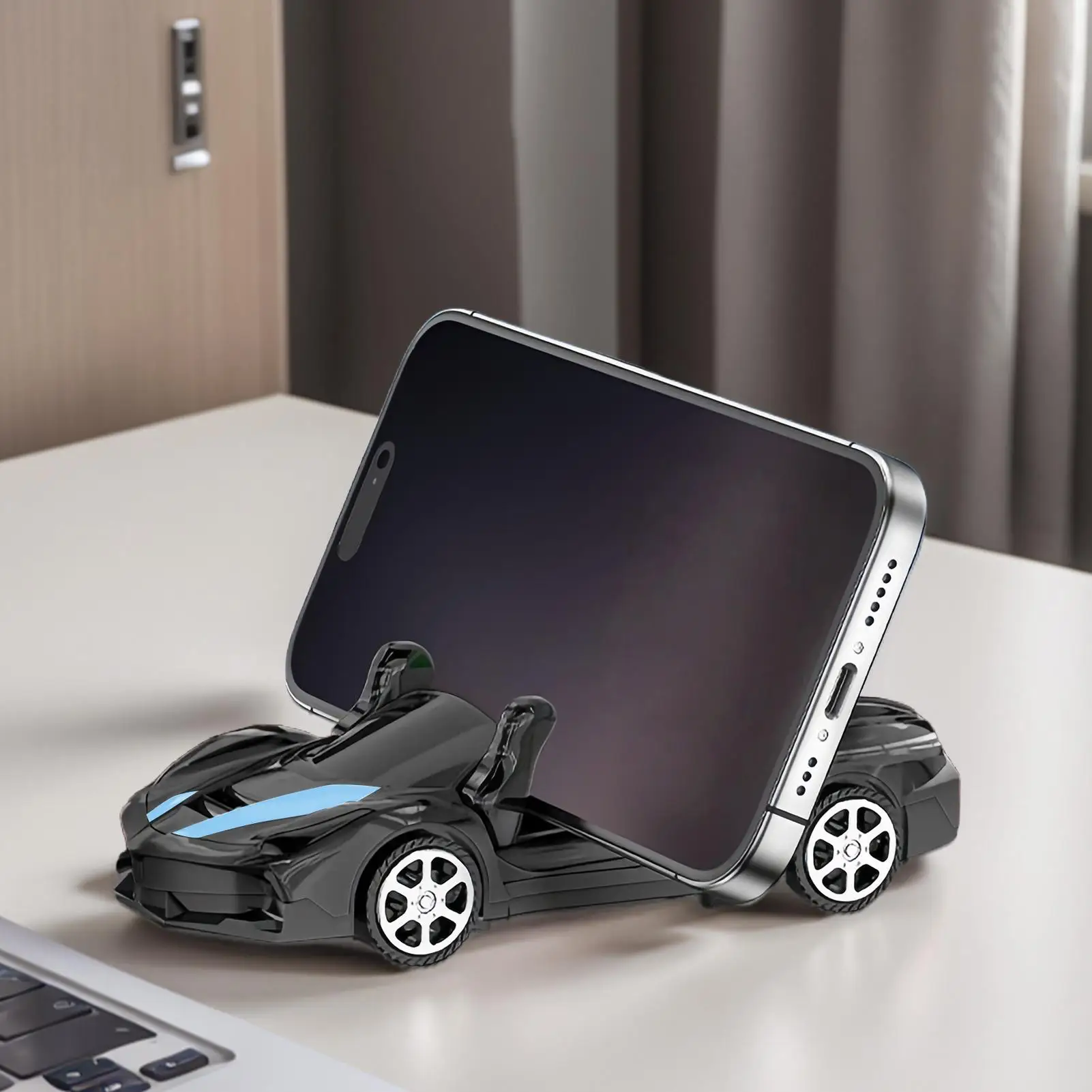 Cell Phone Car Mount Car Shape Phone Holder Anti-Slip Automotive Interior Decorations For GPS Calling Driving Navigation Video