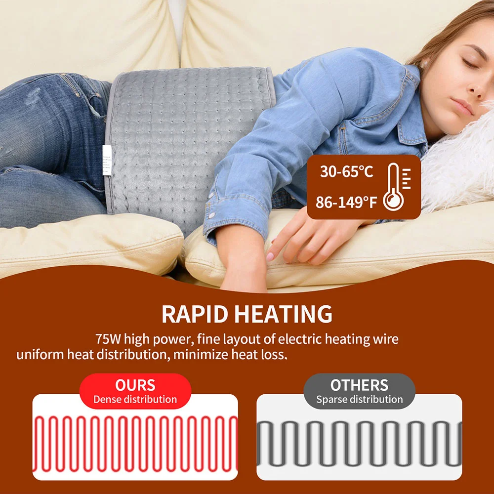 30*60cm Electric Heating Pad 9 Levels Heated Hot Compress Mat Washable Winter Warmer Blanket Heater For Back Neck Shoulder Legs