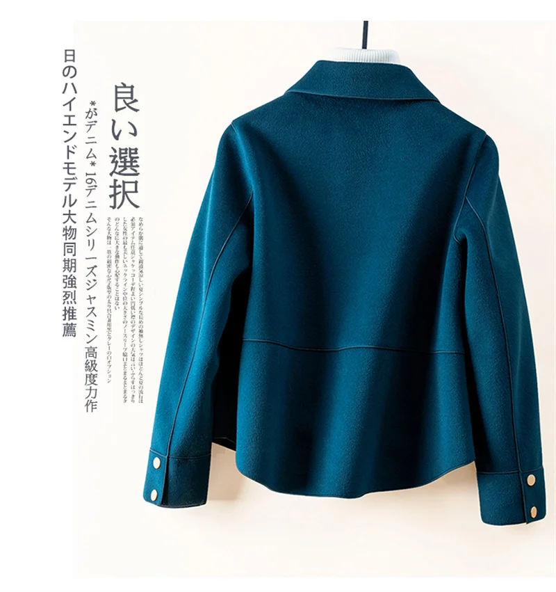 High-Quality Double-Sided Woolen Coat For Women 2024 New Short Temperament Doll Neck Mother's Outfit Woolen Coat Female Red Came