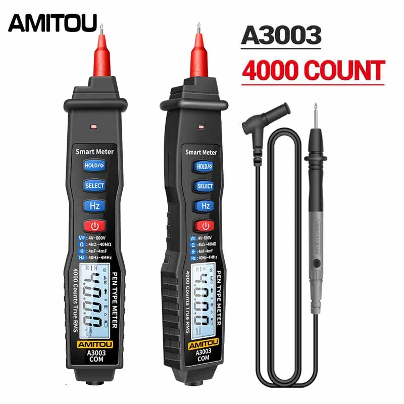 Amitou A3003 Penna Multimetro Digitale Professionale Ac/Dc Voltmetro Amperometro Tester Penna Di Tensione Elettrica Hz Misuratore Di Continuità A Diod