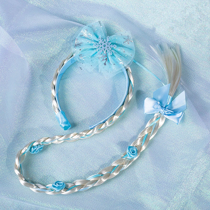 Bambine fascia Elsa parrucca treccia strass Cosplay tessitura treccia  Rapunzel Jasmine Princess Party HairHoop accessori per capelli - AliExpress