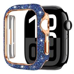 Women's Crystal Diamond Protective Watch Case - Elegant Anti - Fall Shell for Series 11 10 42mm (Blue)