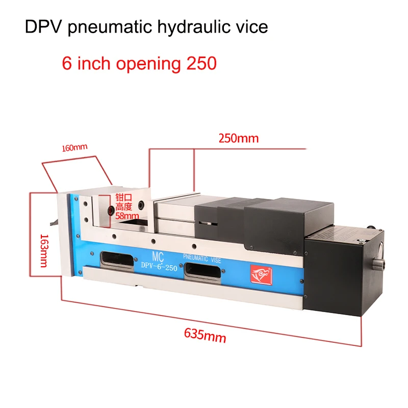 New Universal Pneumatic Vise 6 Inch CNC Computer Pneumatic Clamp 90° Right Angle Vise Milling Machine High Precision Vise 2