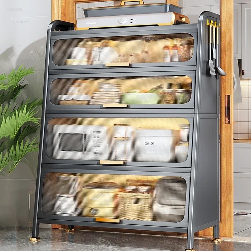 Metal Floor Sideboards Home Furniture Kitchen Cabinet Multi-function Rice Cooker Storage Cabinet Against The Wall Sideboard T