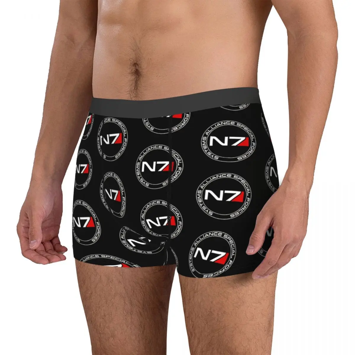N7 Circle Men Boxer Briefs Underpants Mass Effect Game Highly Breathable Top Quality Sexy Shorts Gift Idea 3