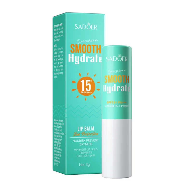 SADOER Spf 15+ Lip Sunscreen Solar Blocker Lip Balm Moisturizing Fade Lip Lines Nourishing Hydrating Lipstick For Lips Skin Care 6
