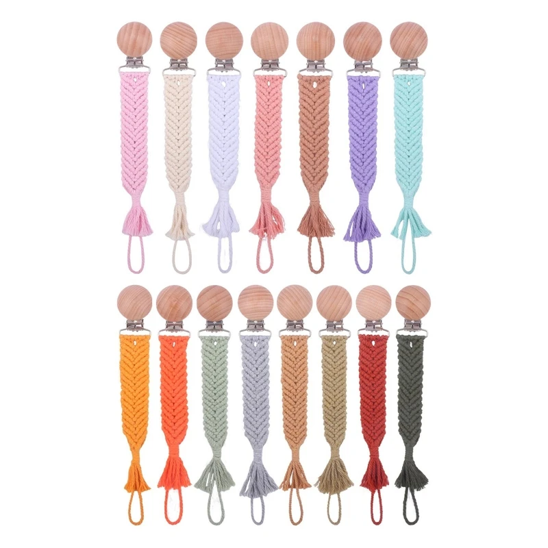 

Зажимы для соски, хлопковый деревянный держатель, цепочки для пустышек для новорожденных девочек