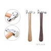 Stainless Steel Round Head Hammer Mini Wooden Professional Hand Tool High-grade Goldwork Jewellery Leather Gold Hammer Tools 4