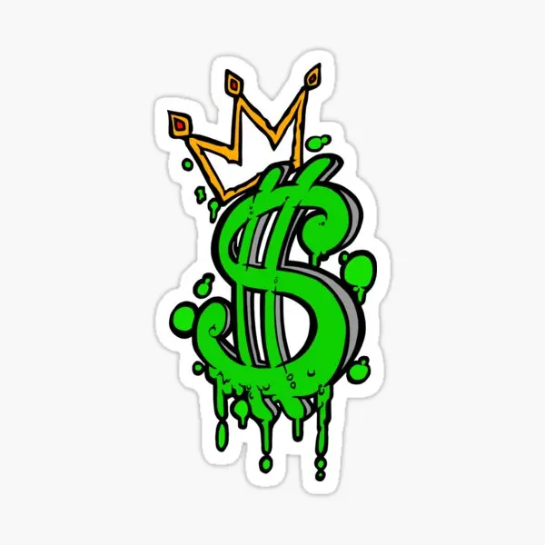 

Cash Is King 5PCS Car Stickers for Decor Kid Anime Wall Luggage Motorcycle Fridge Cute Funny Art Background Stickers Window
