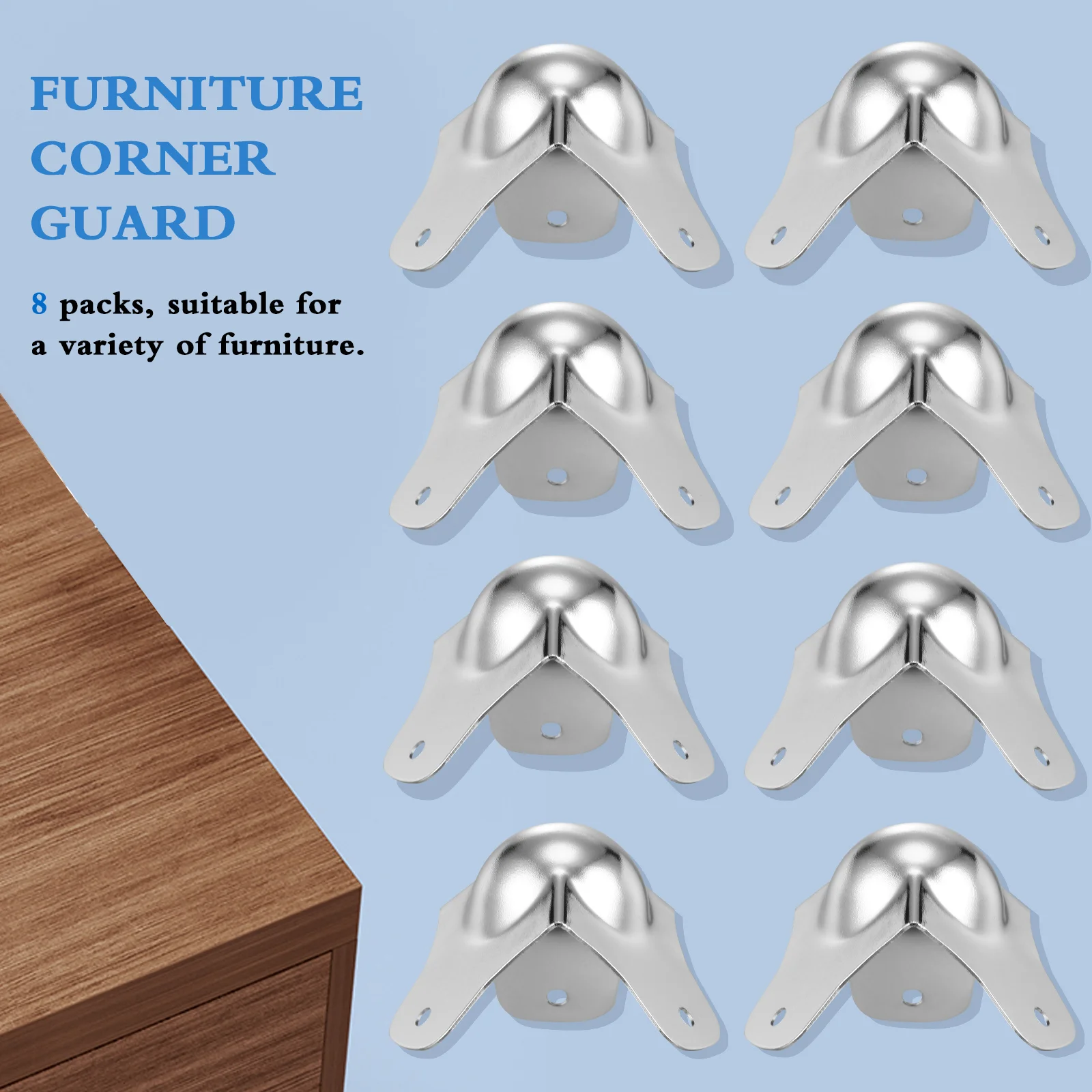Furniture Corner Protector Furniture Hardware Angled Furniture Hardware 8 Pcs Metal Spherical Shockproof Corner Protectors Sturdy Iron Ball Edge Guards Flight Box Hardware Kit Metal Corner Protector