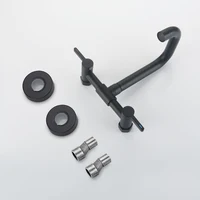 ก๊อกน้ำอ่างล้างจานแบบติดผนัง 2 หัวก๊อก น้ำร้อนน้ำเย็น หมุนได้ 2 รู สีดำด้าน 5