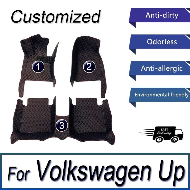 

Автомобильный напольный коврик для VW Volkswagen Up 2012 ~ 2019, водонепроницаемый автомобильный коврик, автомобильные коврики, аксессуары для автомобиля