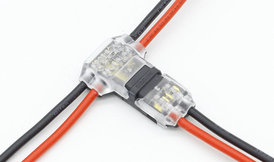 

5Pcs/lot 2 Pin 2 Way 300v 10a Universal Compact Wire Wiring Connector T SHAPE Conductor Terminal Block With Lever AWG 18-24