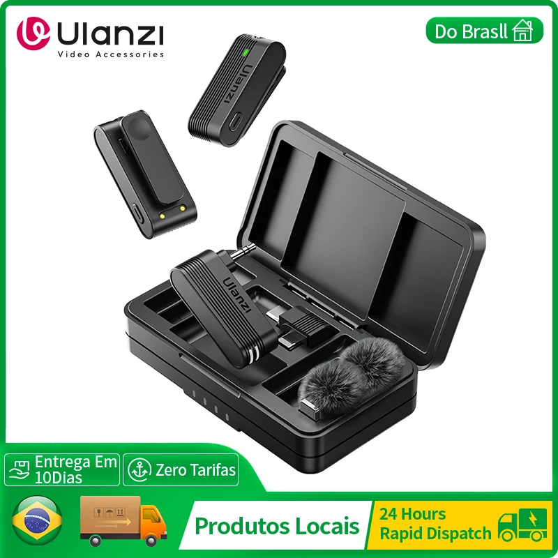 Ulanzi A100 Microphone Wireless Lavalier MIC for iPhone 16 15 Pro